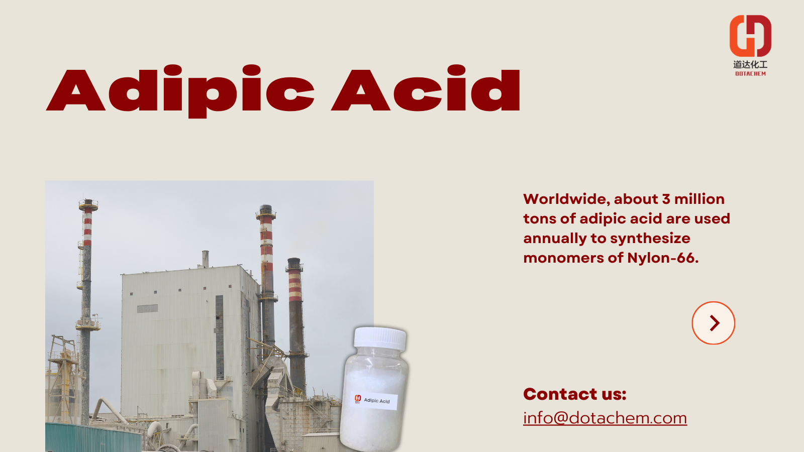 Quid est industriae productio et usum adipica acid?