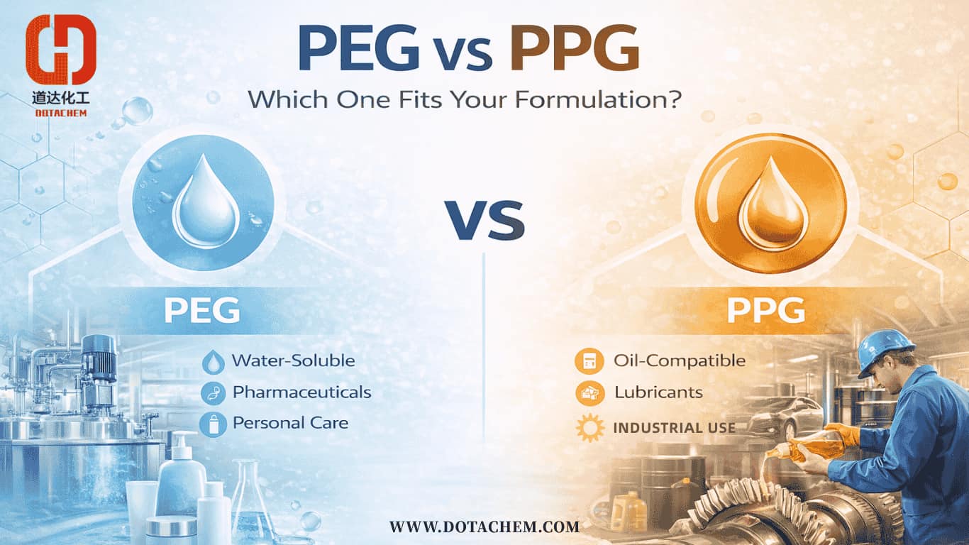 Polyethylene Glycol (PEG) vs Polypropylene Glycol (PPG): Quaenam Formulae tuae fas est?